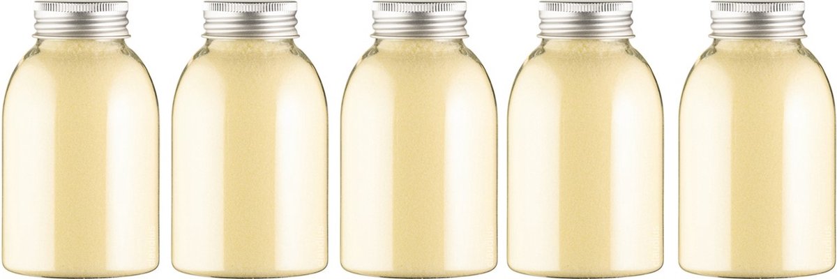 Goedkoopste Scrubzout Vanille - 300 gram - fles met aluminium dop - Hydraterende Lichaamsscrub - set van 5 stuks