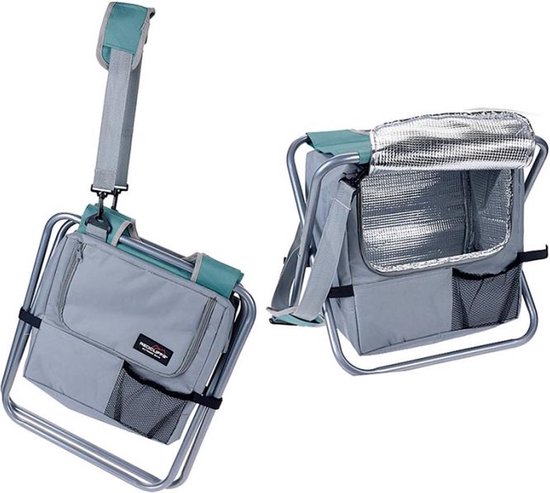 Vouwkruk met koeltas - kruk - groen - 40 x 40 x 37 cm - outdoor - kamperen - kampeermeubelen - vissen van Parc. — afbeelding 2