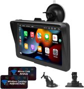 Bol.com Draadloze Navigatiesysteem - Apple & Android Carplay - 7 Inch Touchscreen Radio - met Bluetooth Mirror Link FM-zender Sp... aanbieding