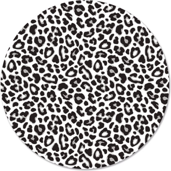 Label2X - Muurcirkel leopard - Ø 80 cm - Dibond - Multicolor - Wandcirkel - Rond Schilderij - Muurdecoratie Cirkel - Wandecoratie rond - Decoratie voor woonkamer of slaapkamer