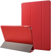 Housse de tablette adaptée à l' Apple iPad 9.7 2017 / 2018 / Air (2) | Bibliothèque avec support | Housse de protection en similicuir | Triple pli | Rouge