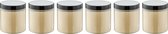Scrubzout Vanille 300 gram - Pot met zwarte deksel - set van 6 stuks - Hydraterende Lichaamsscrub