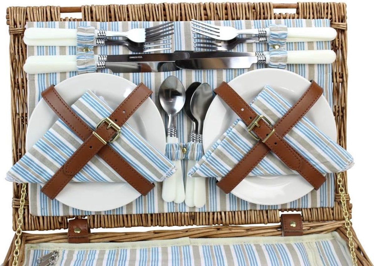 Picknickmand Saint-Germain rood geruite stof - 4 personen – Les Jardins