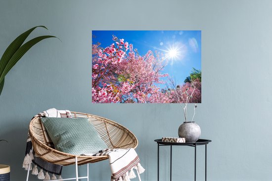 Stickers muraux - Sakura - Fleurs - Rose - 60x40 cm - Feuille adhésive