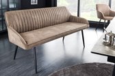 Canapé Design TURIN 160cm pieds métal noir taupe avec accoudoir - 43693