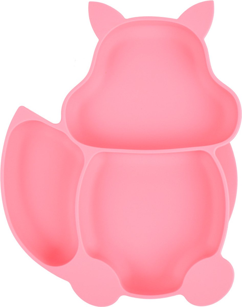 Goedkoopste Dutsi - Siliconen Baby en Kind Bord - Zuignap Bord - Watermeloen Roze Vosje