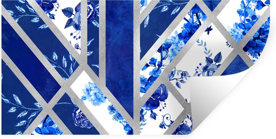 Stickers muraux - Film autocollant - Design - Bleu de Delft - Luxe - 120x60 cm - Film adhésif - Stickers muraux Chambre d'enfant - Papier peint autocollant