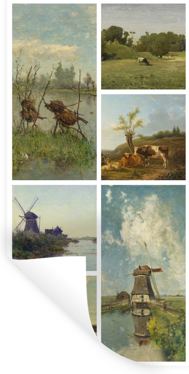 Muurstickers - Sticker Folie - Kunst - Collage - Nederland - 80x160 cm - Plakfolie - Muurstickers Kinderkamer - Zelfklevend Behang - Zelfklevend behangpapier - Stickerfolie