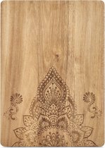 Zeller snijplank - mandala print - hout - rechthoekig - 40 cm - serveerplank