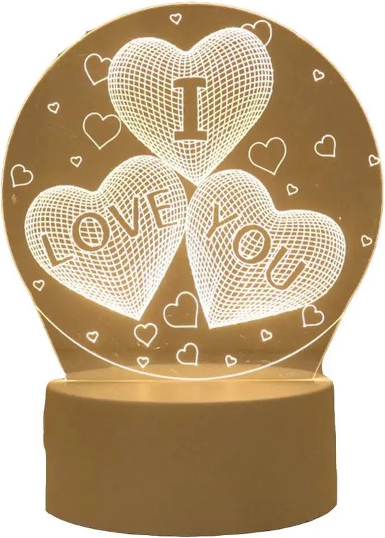 Romantische 3d LED Hartlamp i love you - oplaadbaar met USB - -valentijn cadeau- moederdagcadeau - kerstcadeau - Vaderdag,THANKSGIVING,Party,CHRISTMAS,Valentijnsdag,Bruiloft,Moederdag