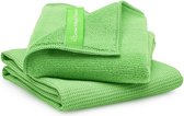 Geweldigschoon groene microvezel Raamdoekenset bestaande uit 1 schoonmaakdoek + 1 droogdoek (raamdoeken, raamset)