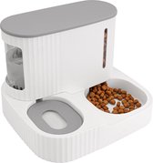 Belle Vous Automatische Zwaartekracht 2 in 1 DierVoer & Water Dispenser - 850 ml Capaciteit - Voedselkom voor Grote & Kleine Honden, Katten, Kittens & Puppy’s - Makkelijk Reinigen, Droogvoer Geschikt