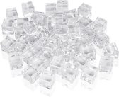 Belle Vous 50 Pack of Clear Fake Ice Cubes - 20mm Acrylic Ice Rocks - Artificial Plastic Ice Gems for Home/Wedding Display, Vase Filler, Centrepiece Decoration, Photography Props and Kitchen Decor