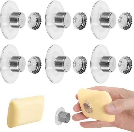 Verchroomde Magnetische Zeephouder Voor Badkamerwand Zelfklevende Wandmontage Ze