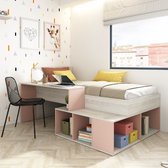 Vente-unique Combinatiebed hout roze 90 x 200 cm RIGALI