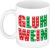 Cadeau kerstmok Gluhwein groen/wit - 300 ml - keramiek - mok / beker - Kerstmis - kerstcadeau