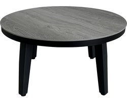 Ronde bijzettafel Mykonos ø90cm | Grey/Black | Kunststof & aluminiumn