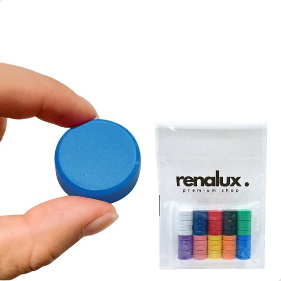 RENALUX - Magneten Whiteboard en Magneten Koelkast XXL Set - Magneten Sterk - Zelfklevende Magneten - Magneten voor Magneetbord - 50 Stuks - RENALUX