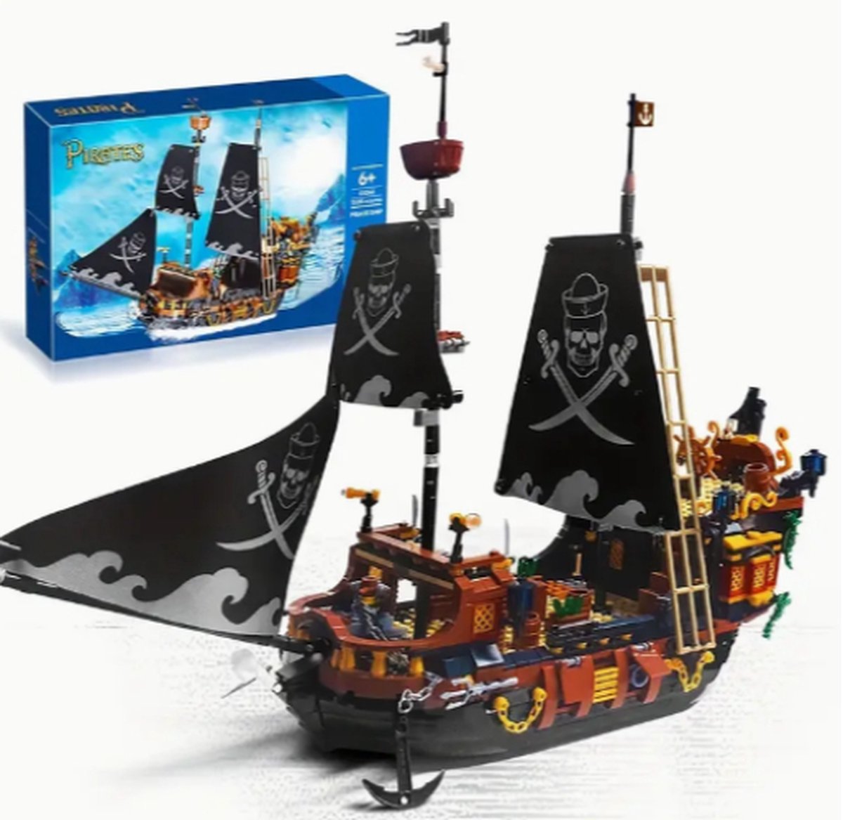 1328PCS Piratenschip Avontuur Creatief Schip Eiland Stormschip Vlaggenschip Film Bouwsteenmodel Geschikt voor kinderen volwassenen Collectie Bouwstenen