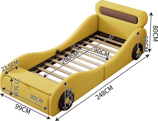 Merax Auto Bed voor Kinderen - Autobed met Opbergruimte - Racebed ...