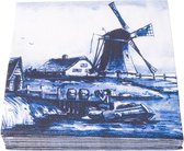 Heinen Delfts Blauw | Servetten | molen | Papier | 17 x 17 cm | Holland | Delfts Blauw | Souvenir