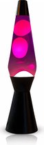 i-Total Lavalamp - Lava Lamp - Sfeerlamp - 40x11 cm - Glas/Aluminium - 30W - Paars met roze Lava - Zwart - XL2342