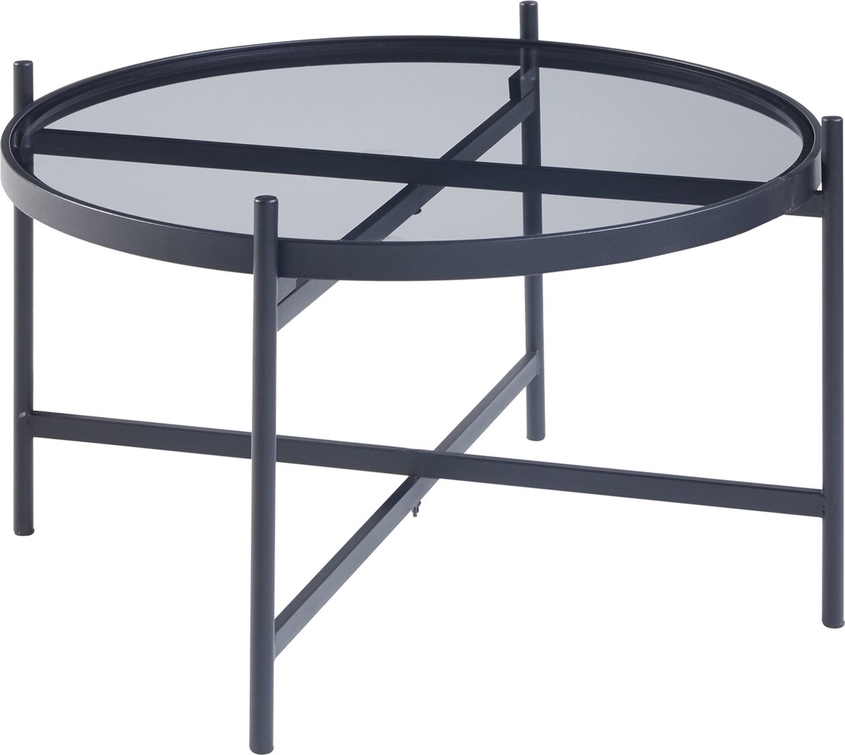 en.casa Salontafel Lier rond Ø61x39,5 cm zwart