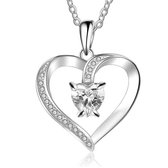 Swarovski® Hartjes Ketting - 40 cm - Valentijnsdag - Moederdag Cadeau - Geschenkset Vrouwen - Cadeau voor Vrouw - Verjaardagscadeau - Cadeau - Geschenk voor haar - Kerst Cadeau - Juwelia