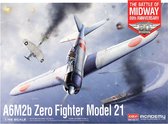 1:48 Academy 12352 Mitsubishi A6M2b Zero Fighter modèle 21 - La bataille de Midway Kit plastique