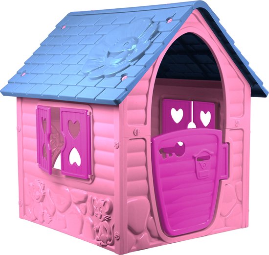 COSTWAY Kindertent voor binnen, speelhuisje voor kinderen, indoor, met antislipmat en lichtkettingen en vlaggen, speeltent voor kinderkamer voor kinderen vanaf 3 jaar