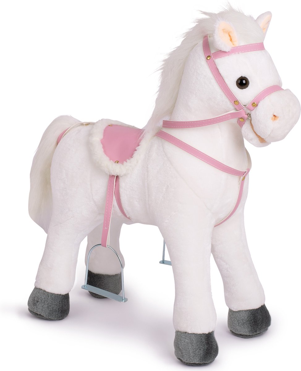 Pink Papaya staand paard om op te zitten | 60cm speelpaard om op te rijden Luna | paard om op te rijden voor kinderen met geluid | rijpaard