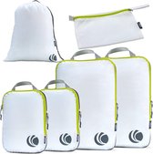 Compressieverpakkingsblokjesset, ultralichte uitbreidbare reisorganisator voor handbagage (wit, 6-pack)