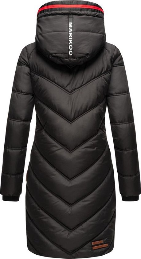 Marikoo Armasa - Veste d'hiver confortable et coupe-vent Femme - Adulte - À capuche - noir - XXL
