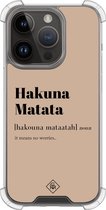 Casimoda® hoesje - Geschikt voor iPhone 13 Pro - Hakuna Matata - Shockproof case - Extra sterk - TPU/polycarbonaat - Bruin/beige, Transparant
