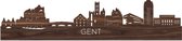 Skyline Gent Notenhout - 100 cm - Woondecoratie - Wanddecoratie - Meer steden beschikbaar - Woonkamer idee - City Art - Steden kunst - Cadeau voor hem - Cadeau voor haar - Jubileum - Trouwerij - WoodWideCities