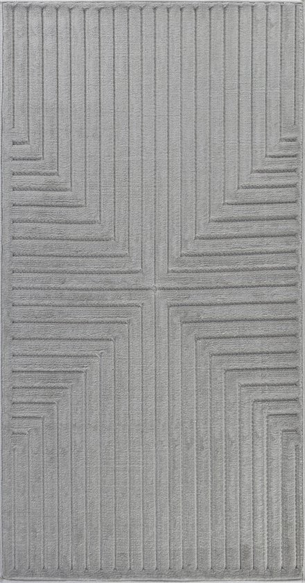 SURYA Vloerkleed - Woonkamer, Slaapkamer - Modern Scandinavisch Tapijt KIYOSHI - Grijs - 80x150cm