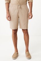 DANIEL Basic Linen Shorts Mannen - Zand - Maat XL