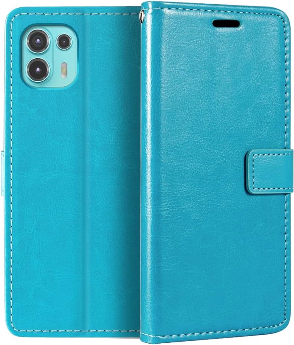 Portemonnee Book Case Hoesje Geschikt voor: Motorola Edge 20 Lite turquoise