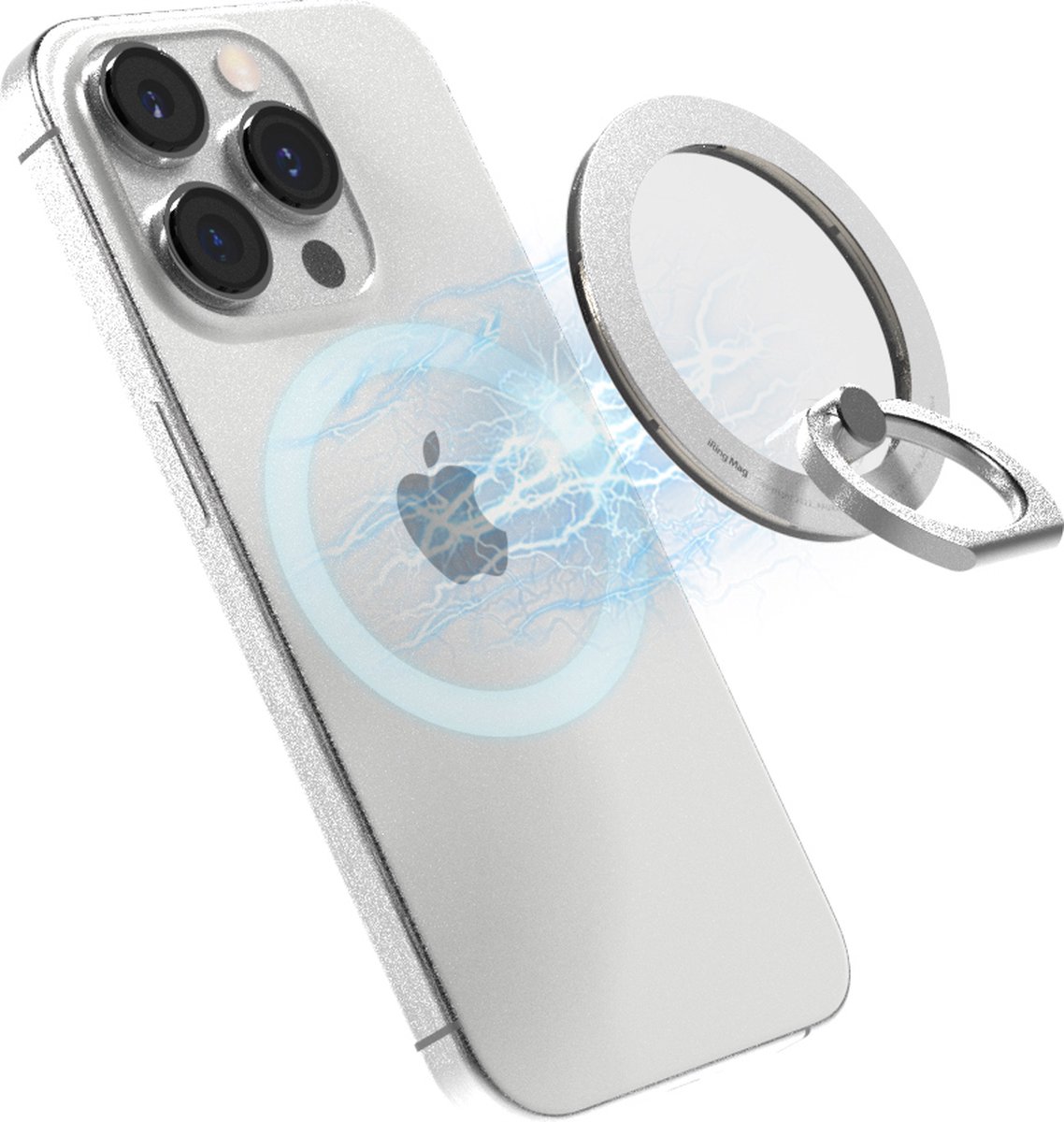 iRing Mag - Telefoonring - Telefoonhouder magnetisch - Ringhouder - MagSafe - iPhone - Keramisch wit