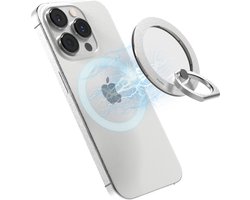 Telefoonring - iRing - Telefoon Ring magnetisch - Popsocket - Ringhouder - Geschikt voor MagSafe - Geschikt voor iPhone - Keramisch Wit