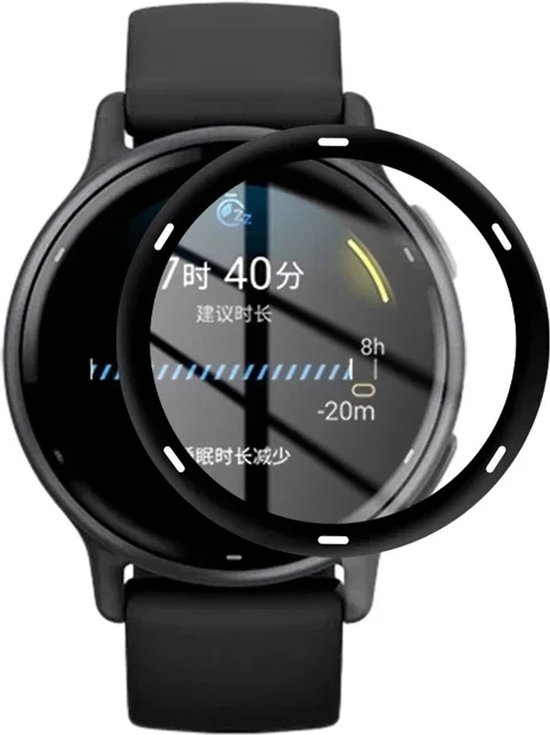 Screenprotector geschikt voor Garmin Vivoactive 5 - Volledige cover - Hoge kwaliteit screen protector - PMMA - 1 stuks - TechDefend