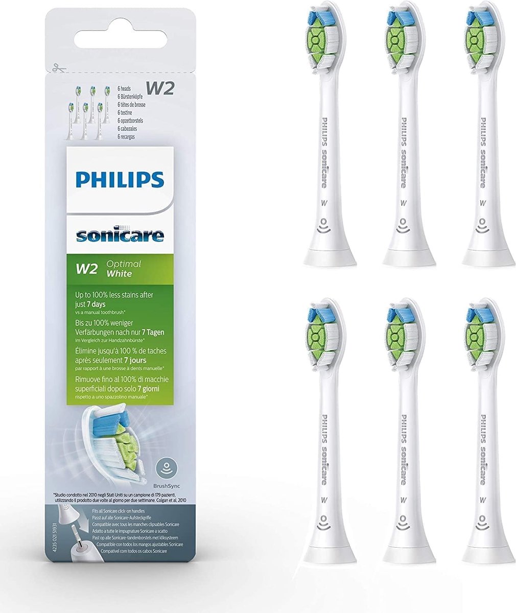 Philips w2 opzet borstel w2 6 stuk(s)Wit