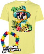 T-shirt Last Call to Relax | Toppers in Concert 2024 | Club Tropicana | Hawaii Shirt | Ibiza Kleding | Lichtgeel | maat L