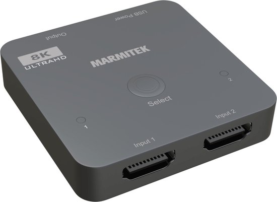 Marmitek AS28 HDMI switch 4K 120hz - geschikt voor gaming (PlayStation 5 - Xbox Series X) - 8K - 2 in 1 uit
