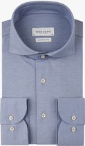 Profuomo - Japanese Knitted Overhemd Melange Blauw - Heren - Maat 41 - Slim-fit