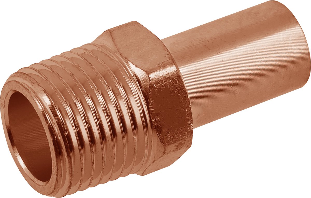 Bonfix Pressfitting roodkoper WATER Insteekkoppeling 2 x �54 - conische buitendraad x insteek