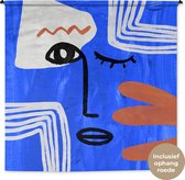 Tenture murale - Tissu mural - Portrait - Blauw - Abstrait - 180x180 cm - Tapisserie
