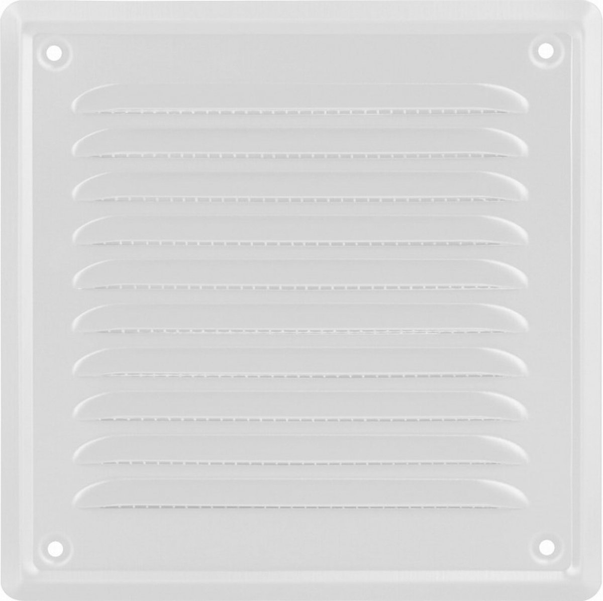 Ventilatierooster Wit - Vierkant Luchtrooster - Ventilatie Rooster - Schoepenrooster - 16,5 x 16,5 cm Buitenzijde - incl. Gaas