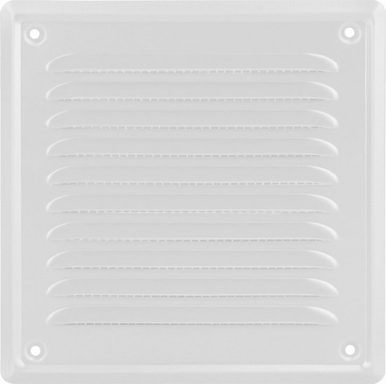 Grille d'aération Wit - Grille d'aération carrée - Grille Ventilation - Grille à ailettes - 14 x 14 cm extérieur - avec Grillage