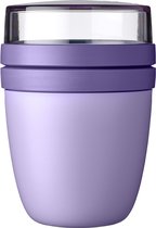 Lunchpot Mini Ellipse, praktische yoghurtbeker en mueslibeker, onderverdeling voor yoghurt en muesli, geschikt voor vriezer, magnetron en vaatwasser, 300 ml + 120 ml, Vivid Lilac